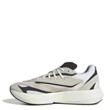 Championes Adidas Light Blaze, capellada de malla blanca con refuerzos de gamuza color crema y detalles en cuero sintético negro. Las tres tiras características de la marca son de cuero sintético negro.