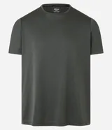 Remera deportiva de manga corta y cuello redondo, color azul, confeccionada en tejido de poliéster con tecnología Dry para mayor transpirabilidad.
