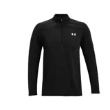 Buzo Under Armour negro de manga larga con medio cierre frontal y logo en el pecho.