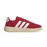 Championes Adidas Barreda Decode, color rojo con las tres tiras blancas y suela color crema.
