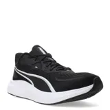 Championes de running Puma Skyrocket Lite 2, color negro con detalles en blanco. Presentan capellada de malla textil transpirable, entresuela PUMALITE para amortiguación reactiva y plantilla SOFTFOAM+ para mayor confort. Cuentan con cierre de cordones y suela de goma para tracción en superficies urbanas.