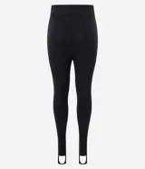 Pantalón legging confeccionado en tejido de punto con 6% de lana, cintura elástica y ajuste en los pies.