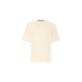 Remera Jacquemus Le Tshirt Fino Mc de color beige, con cuello redondo, mangas cortas y corte clásico.