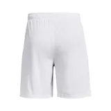 Short deportivo Under Armour modelo M S Golazo 3.0, color blanco con logo negro en la pierna izquierda.