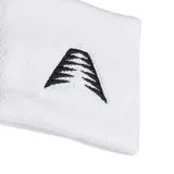 Par de muñequeras deportivas Adidas inspiradas en Anthony Edwards, de color blanco con el logo de la línea bordado en negro al centro.