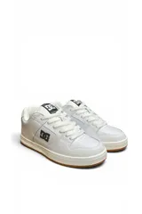 Championes deportivos DC Mant, color blanco con detalles en negro, diseño robusto de estilo skate con cordones anchos y suela de goma.