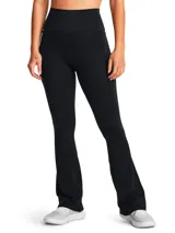Calza deportiva acampanada Under Armour modelo Meridian Flare Pant, de tiro alto y color negro.