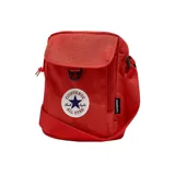 Bolso bandolera Converse color rojo con logo de la marca estampado en el frente.