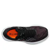 Championes de running Saucony Guide 16, color negro con detalles en naranja y gris. Capellada de malla transpirable, entresuela de espuma PWRRUN y suela de goma.