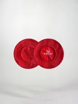 Set de boinas de hilo de algodón en colores azul, celeste, blanco, beige, amarillo, marrón, verde, salmón y rosa.