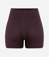 Bermuda lingerie Lov de corte ajustado al cuerpo, confeccionada en algodón con elastano de color bordó, con diseño básico y sin estampa.