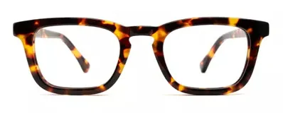 Armazón para lentes de receta, modelo Oje, con montura wayfarer de acetato color carey.