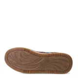 Championes urbanos de mujer con capellada blanca y suela de goma color caramelo con textura antideslizante.