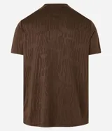 Remera deportiva Get Over de tecnología dry, color verde militar, con cuello redondo, mangas cortas, detalles reflectantes en los hombros y tejido de malla transpirable.
