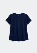 Blusa deportiva de manga corta con cuello redondo, confeccionada en tejido técnico con protección UV.