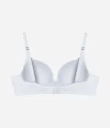 Soutien básico de microfibra color blanco, modelo Sustentación, con relleno y breteles regulables.