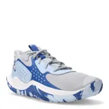 Championes de básquet Under Armour Jet 23, color gris con detalles en azul.