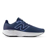 Championes de running New Balance Fresh Foam 680v8, color azul marino con detalles en celeste y blanco.
