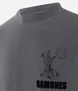 Remera gris de algodón con estampa de la banda Ramones en la espalda.