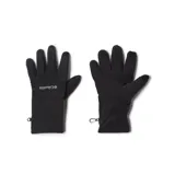 Guantes Columbia Fast Trek II negros de polar, con palma resistente a la abrasión, pulgar y punta de los dedos compatibles con pantallas táctiles y elástico en la muñeca.