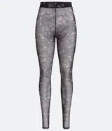 Pantalón legging de malla con cintura alta y estampado floral.