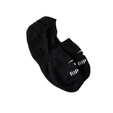 Par de medias invisibles negras de algodón, con logo Rip Curl estampado en blanco.