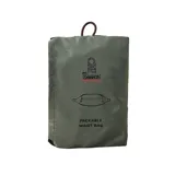 Riñonera Rip Curl de 1.5 litros, diseño empacable en color verde oliva con detalles en negro y estampado de cuadrícula. Cuenta con cierre frontal y correa ajustable.