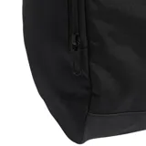 Bolso deportivo Adidas mediano, color negro con logo blanco. Cuenta con compartimento principal con cierre, bolsillos laterales y frontales con cierre, compartimento para calzado, correa ajustable para el hombro y doble asa de mano.
