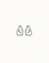 Pendientes de plata con diseño orgánico de eslabones superpuestos.