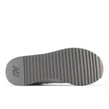 Championes New Balance 574 de dama, color blanco con detalles en gris. Presentan capellada de gamuza y mesh, entresuela con tecnología ENCAP y suela de goma.