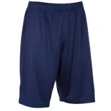 Short deportivo azul marino con cintura elástica y logo de la marca en la pierna izquierda.