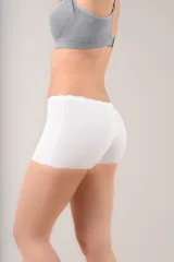 Short gris de microfibra sin costuras con terminaciones láser.
