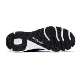 Bota de senderismo Columbia modelo Konos TRS OutDry Mid, color azul con detalles en negro y suela blanca. Presenta diseño de altura media con malla técnica, tecnología impermeable OutDry y sistema de amortiguación TechLite+.