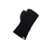 Guantes sin dedos de tejido de punto trenzado en color gris oscuro.