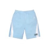 Short de básquetbol de malla color celeste, con diseño de paneles laterales en blanco y celeste. Presenta el logo de Jordan bordado en la pierna derecha y un parche con la inscripción Jordan Supreme en la pierna izquierda.