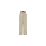 Pantalón denim estilo wide fit de Amiri, color beige con efecto deslavado desert, de corte recto y holgado.