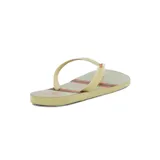 Ojotas de hombre marca Tropical Brasil, color arena con estampado de rayas horizontales en marrón y rojo.