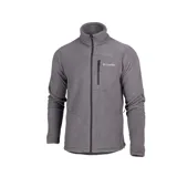 Campera Columbia de polar gris con cierre frontal completo, cuello alto y bolsillos laterales con cierre.