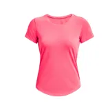 Remera deportiva Under Armour para mujer, color fucsia, de corte ajustado y tejido ligero y transpirable.
