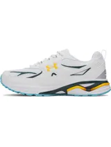 Championes Under Armour modelo Apparition Tech, diseño retro inspirado en el running con parte superior de malla transpirable y superposiciones de cuero sintético. Cuenta con amortiguación reactiva UA HOVR, detalles reflectantes y suela de goma completa.