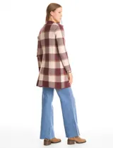 Cardigan tejido de Absolutely Famous, con diseño de cuadros, cuello con solapa, cierre frontal con botones y bolsillos aplicados en el frente.