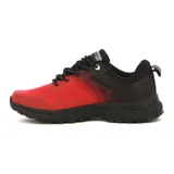 Championes de trekking Get A Grip, color rojo y negro, con suela de goma y cordones negros.