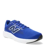 Championes de running New Balance modelo 413 V3, color azul con detalles en blanco y negro. Presentan un diseño de malla transpirable, cierre con cordones y suela con tecnología EVA Ground Contact para mayor amortiguación y agarre.