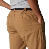 Pantalón de senderismo color marrón, con diseño técnico que incluye múltiples bolsillos cargo, bolsillos laterales y traseros, cinturón integrado y ajuste en el dobladillo.