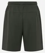 Bermuda deportiva masculina de color azul marino, con cintura elástica y cordón ajustable, bolsillos laterales con cierre y tecnología Dry para mayor transpirabilidad.