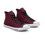 Championes Converse Chuck Taylor All Star Tec Tuff de bota alta, color bordó con cordones negros y suela de goma blanca con puntera clásica.