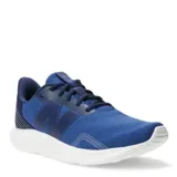 Championes de running New Balance modelo 430 V3, color azul marino con detalles en azul oscuro y suela blanca. Presentan una parte superior de malla transpirable con refuerzos sintéticos y el logo característico de la marca en los laterales.