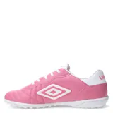 Championes de fútbol 5 Umbro Touch TF, color negro con detalles en naranja.