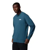 Buzo de cuello redondo Columbia, confeccionado en felpa francesa suave, con puños y ruedo acanalados y parche con logo de la marca en el pecho.