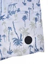 Short de baño azul con estampado de motivos marinos en celeste.